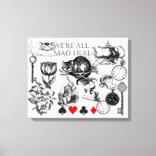 cheshire cat classic alice in wonderland art canvas print