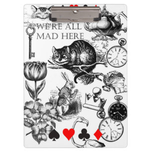 cheshire cat classic alice in wonderland art clipboard