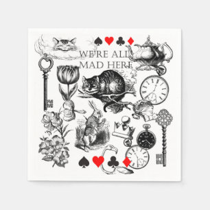 cheshire cat classic alice in wonderland art napkin