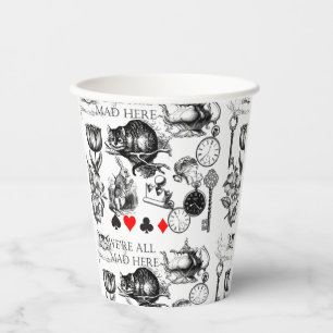 cheshire cat classic alice in wonderland art paper cups