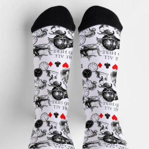 cheshire cat classic alice in wonderland art socks