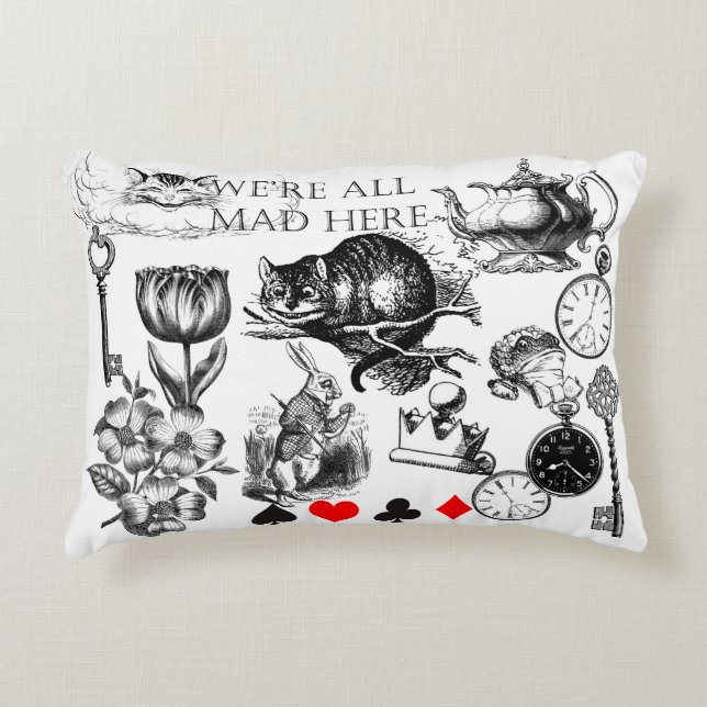 Cheshire Cat classic alice in wonderland mad Decorative Cushion (Front)