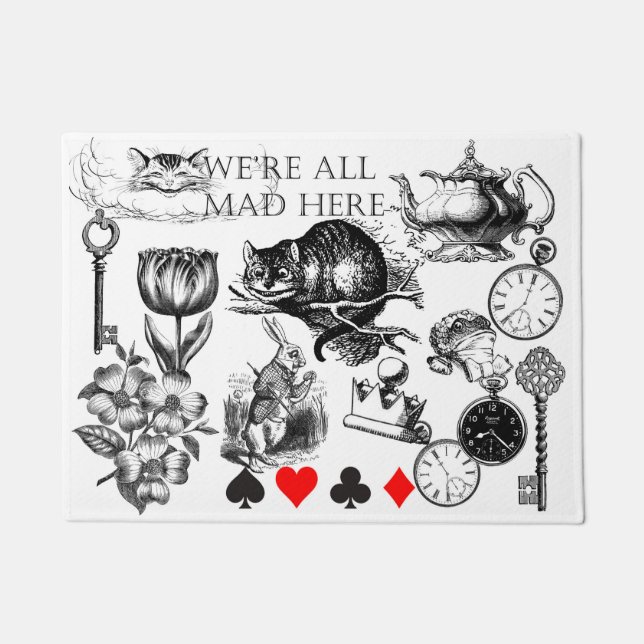 Cheshire Cat classic alice in wonderland mad Doormat (Front)