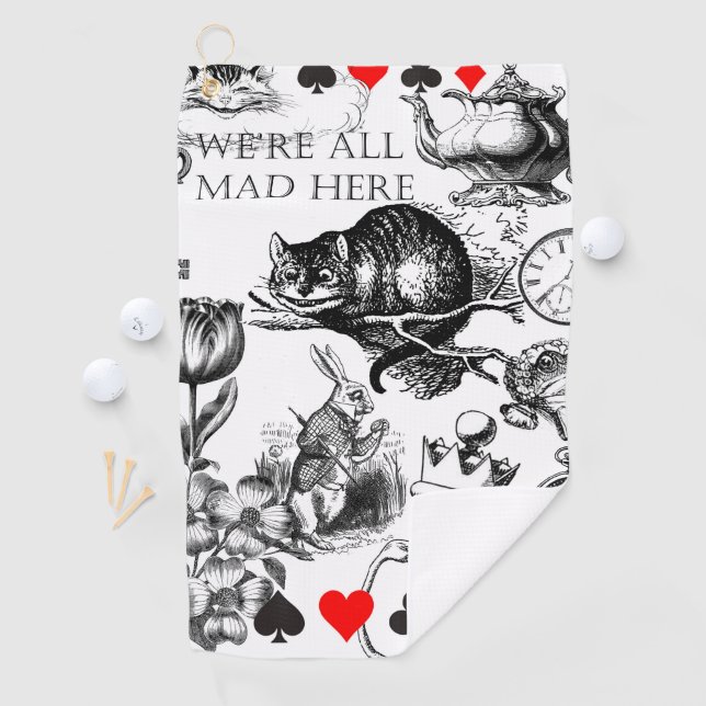 Cheshire Cat classic alice in wonderland mad Golf Towel (InSitu)