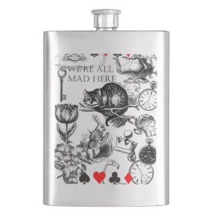 Cheshire Cat classic alice in wonderland mad Hip Flask