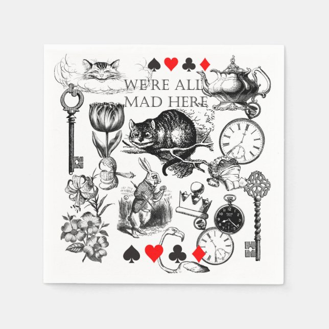 Cheshire Cat classic alice in wonderland mad Napkin (Front)
