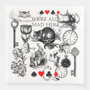 Cheshire Cat classic alice in wonderland mad Napkin