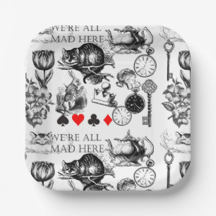 Cheshire Cat classic alice in wonderland mad Paper Plate