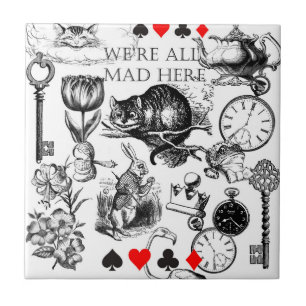 Cheshire Cat classic alice in wonderland mad Tile