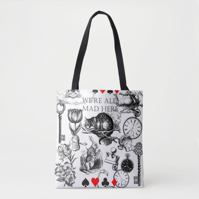 Cheshire Cat classic alice in wonderland mad Tote Bag (Front)