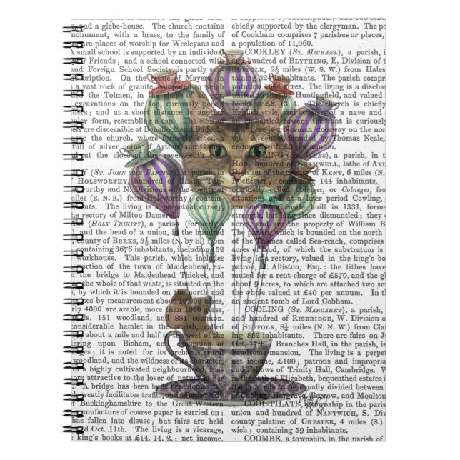 Cheshire Cat Hot Air Balloon Notebook (Front)