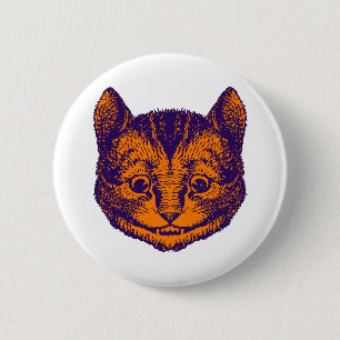 Cheshire Cat Inked Purple Orange 6 Cm Round Badge