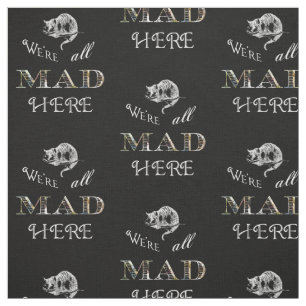 Cheshire Cat Mad Alice in Wonderland Fabric