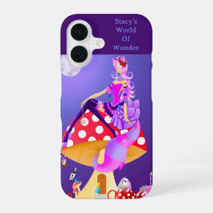 Cheshire Cat on Mushroom  iPhone 16 Case