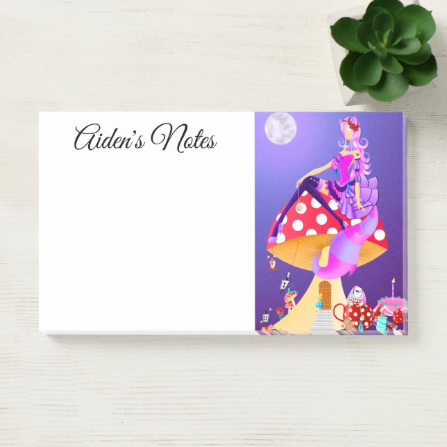 Cheshire Cat on Mushroom Wonderland  Post-it Notes (Office)