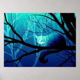Cheshire Cat Poster - Blue