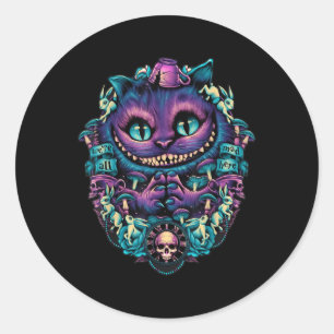 Cheshire Cat Shirt Alice In Wonderland Graphic Classic Round Sticker