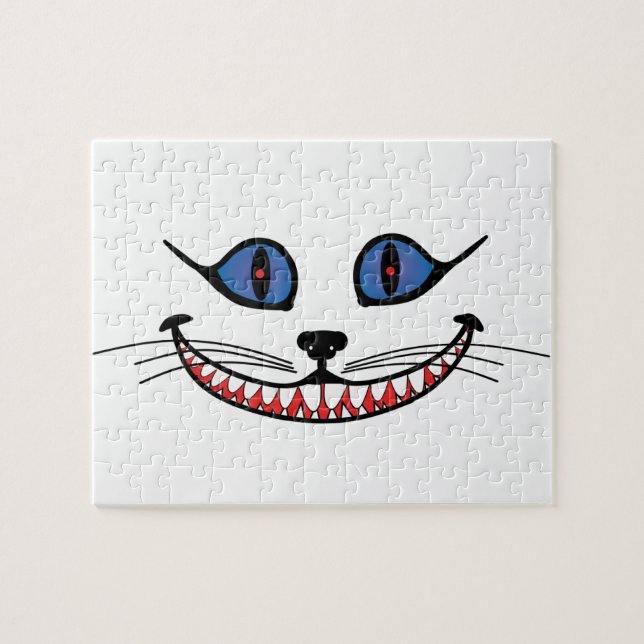 Cheshire Cat Smile  BLUE Jigsaw Puzzle (Horizontal)