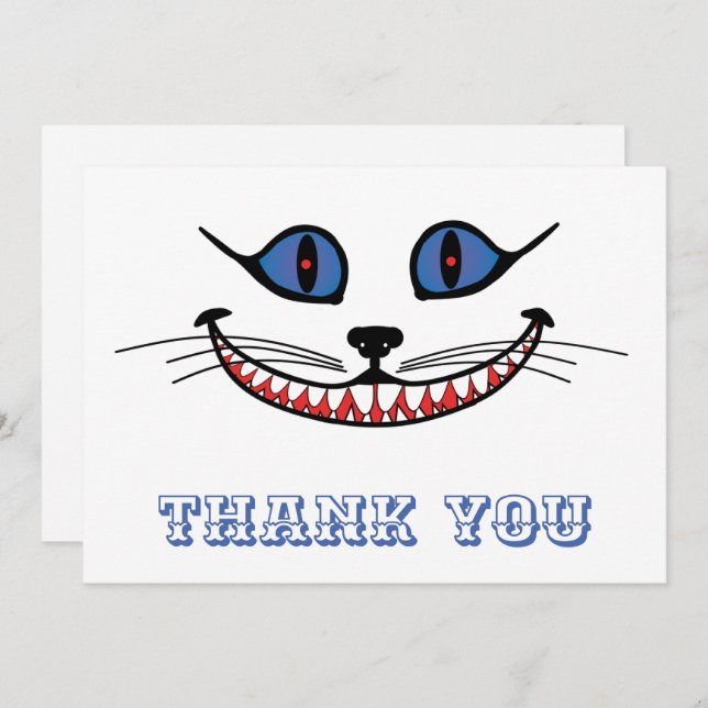 Cheshire Cat Smile  Thank You Card (Front/Back)