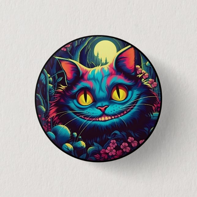 Cheshire Cat Smiling Alice in Wonderland  3 Cm Round Badge (Front)
