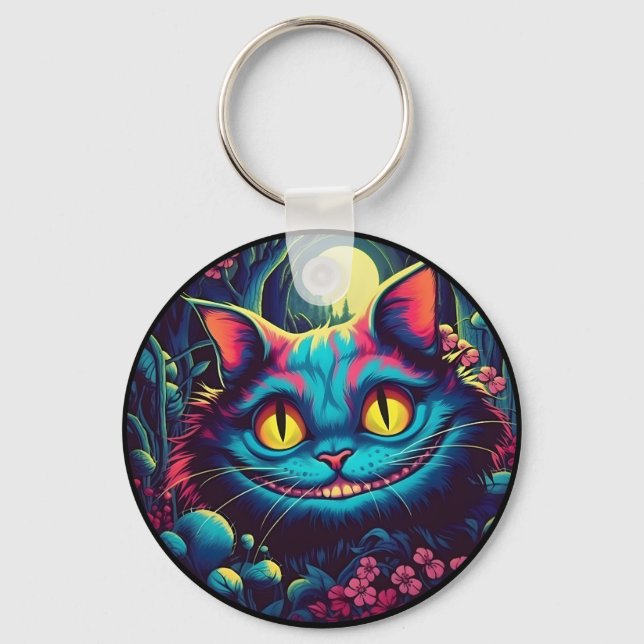 Cheshire Cat Smiling Alice in Wonderland  Key Ring (Front)