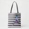 Cheshire Cat stripes reusable tote black stripe