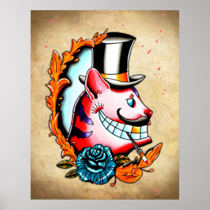 Cheshire Cat Water colour Poster