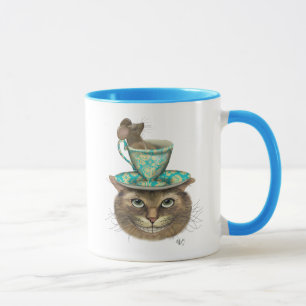 Cheshire Cat with Cup on Head