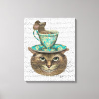 Cheshire Cat with Cup on Head