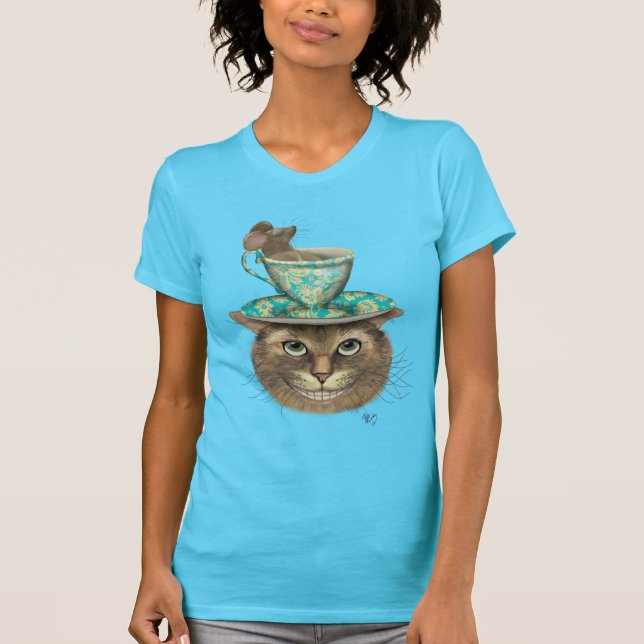Cheshire Cat with Cup on Head T-Shirt (Front)