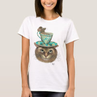 Cheshire Cat with Cup on Head