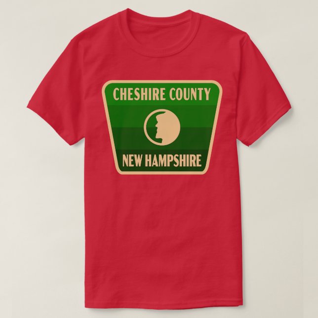 Cheshire County New Hampshire Retro Badge Green T-Shirt (Design Front)