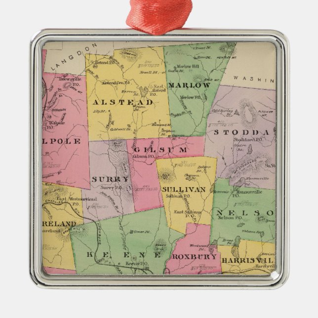 Cheshire County, NH Metal Tree Decoration (Front)