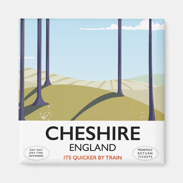 Cheshire, England travel poster Magnet (Front)