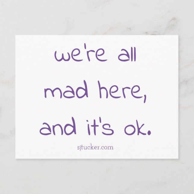 "Cheshire Kitten" lyrics postcard (Front)