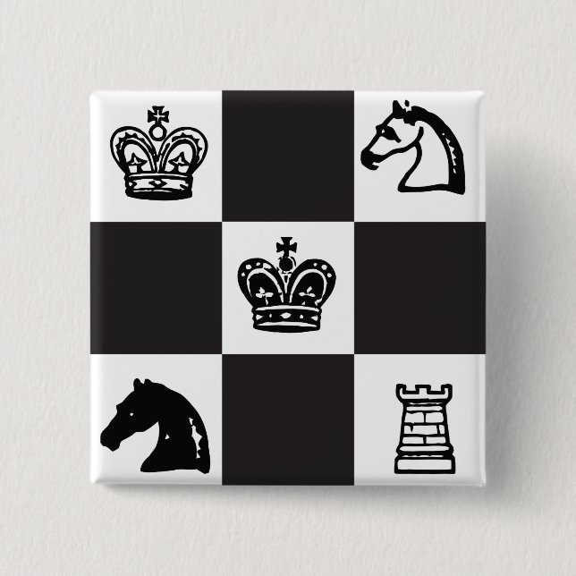 Chess 15 Cm Square Badge (Front)