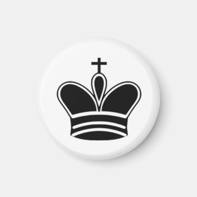 Chess 1-1/4" Fridge Magnet ~ King (Black) (Front)