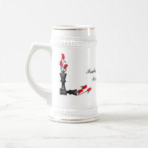Chess and Roses Gothic Wedding Beer Stein