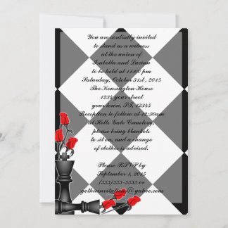 Chess and Roses Gothic Wedding Invitation