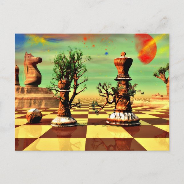 Chess art, chess rules, chess openings, postcard (Front)