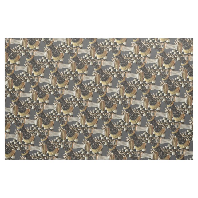 Chess Battle Chess Board Fabric (Fat Quarter)