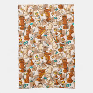 Chess battle tea towel