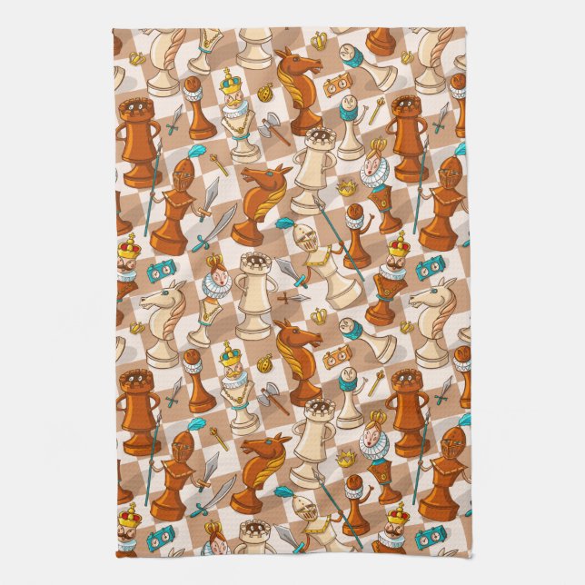 Chess battle tea towel (Vertical)