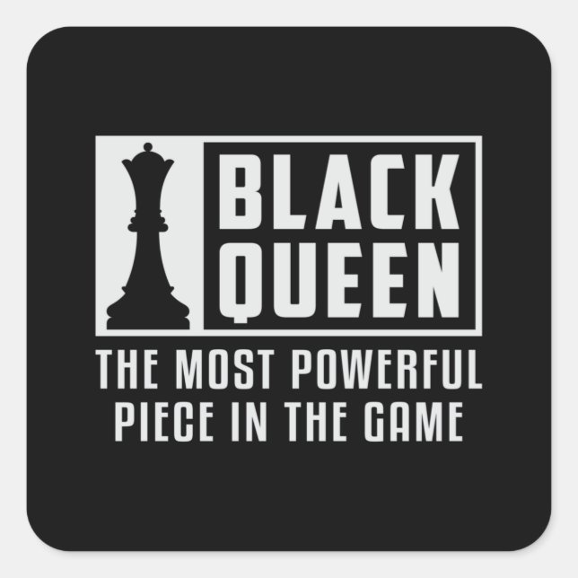 Chess Black Queen Chess Board Checkmate Board Gift Square Sticker (Front)