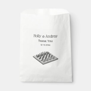 Chess Board and Chess Pieces Vintage Art Favour Bags