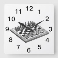 Chess Board and Chess Pieces Vintage Art