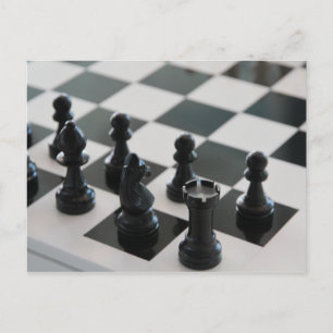 Chess Board and Pieces Postcard