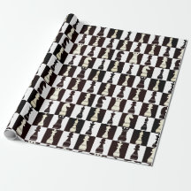 Chess Board Black and White Pattern Wrapping Paper