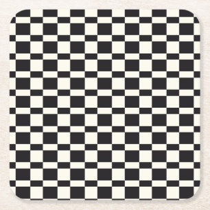 Chess board black and white  square paper coaster