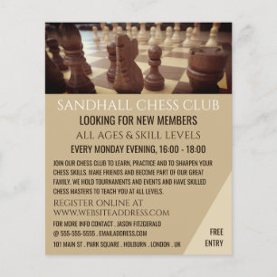 Chess Board, Chess Club Advertising Flyer
